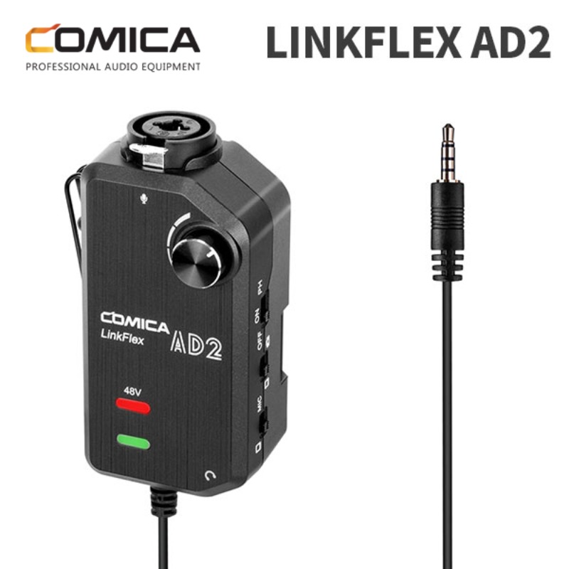 코미카 XLR &amp; 6.35mm to 3.5mm 변환 프리앰프 어댑터 LINKFLEX AD2